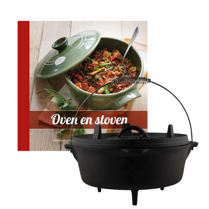 The Windmill Dutch Oven 4,5 quarts Met Pootjes + GRATIS Oven en Stoven