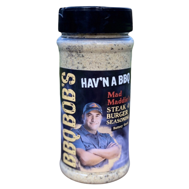 BBQ Bob's Hav'n A BBQ Mad Maddie's Steak and Burger (Garlic Butter) Seasoning 11oz