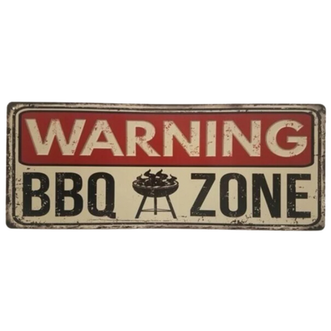 BBQ Wandbord Warning BBQ Zone 50x20 cm