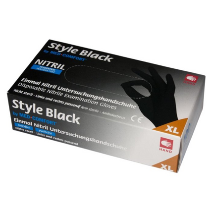 Style Black Nitril Handschoenen 100 stuks XXL Zwart