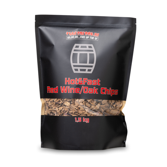 Vuur&Rook Hot&Fast Rode Wijn / Eiken Chips 1,5 kg