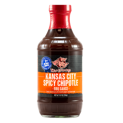 Three Little Pigs Kansas City Spicy Chipotle BBQ Sauce 19.7oz