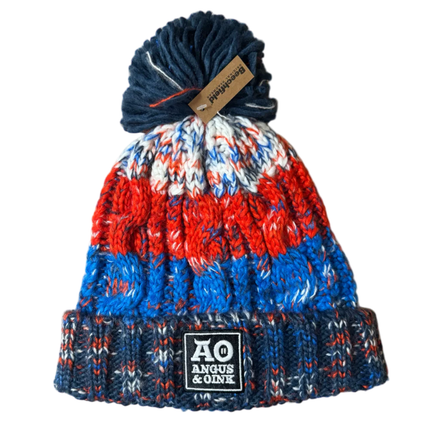 Angus & Oink Angus & Oink Beanie White Red Blue