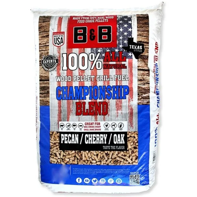 B&B B&B Championship Blend Pecan / Kers / Eik Wood Pellets 9 kg