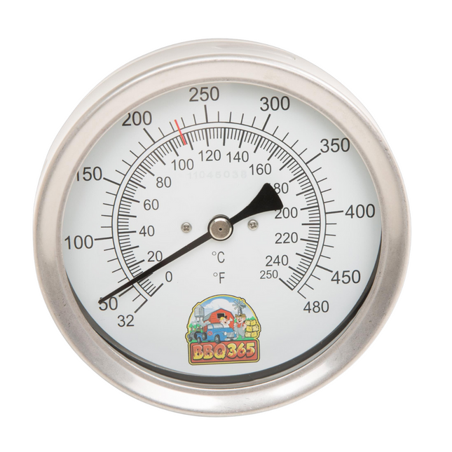 BBQ 365 Vuur&Rook / BBQ365 RVS Thermometer 125mm