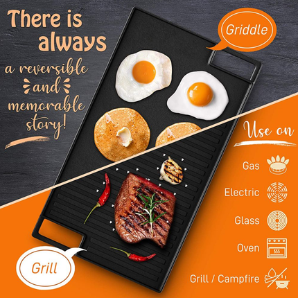 BBQnovation BBQnovation Dubbelzijdige Gietijzeren Plancha