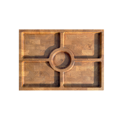 Best Charcoal Bestcharcoal Eiken houten Snij/Serveerplank 40 x 30 x 4 cm