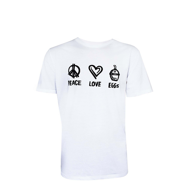 Big Green Egg Big Green Egg T-Shirt Peace Love Egg White