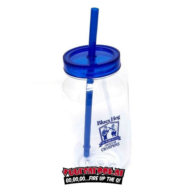 Blues Hog Blues Hog Mason Jar With Lid & Straw