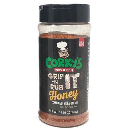 Boars Night Out Corky's BBQ Grip-N-Rub Honey Smoked Seasoning 11 oz