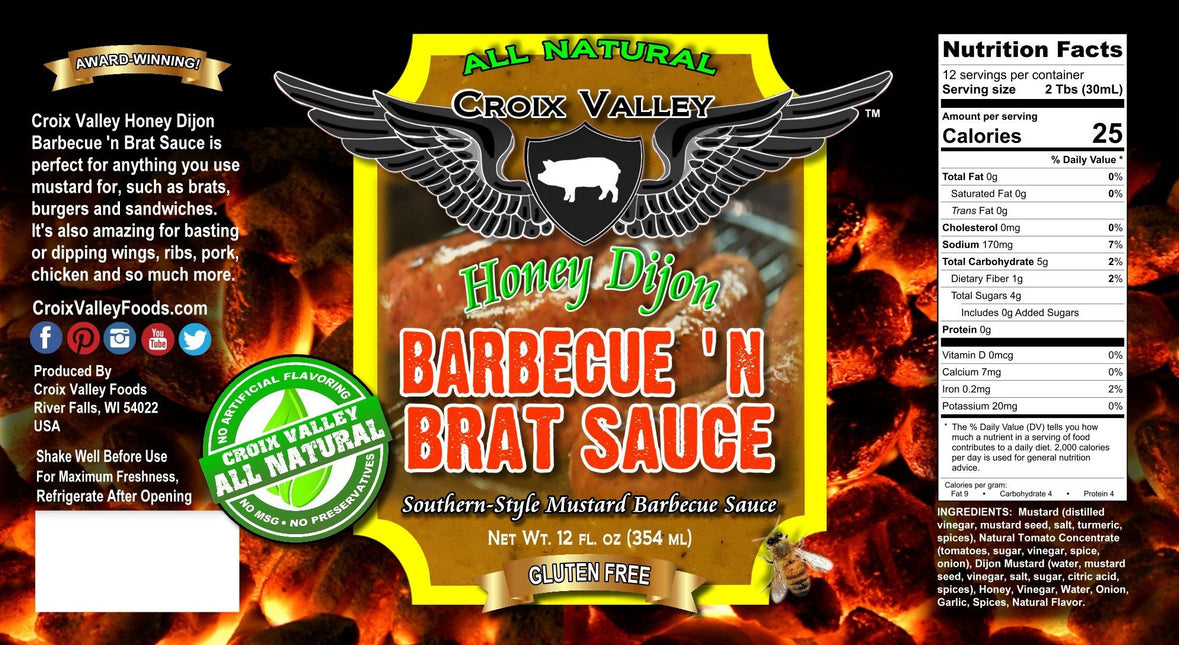 Croix Valley Croix Valley Honey Dijon Barbecue 'n Brat Sauce 12 oz