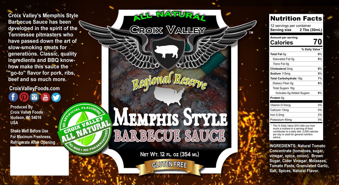 Croix Valley Sorry We Lost The Date... Croix Valley Memphis Style Barbecue Sauce 12 oz