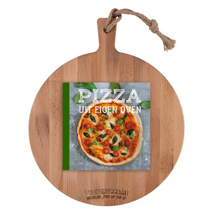 Vuur&amp;Rook Pure Wood Serving Board Round 35cm + Pizza from our own Oven