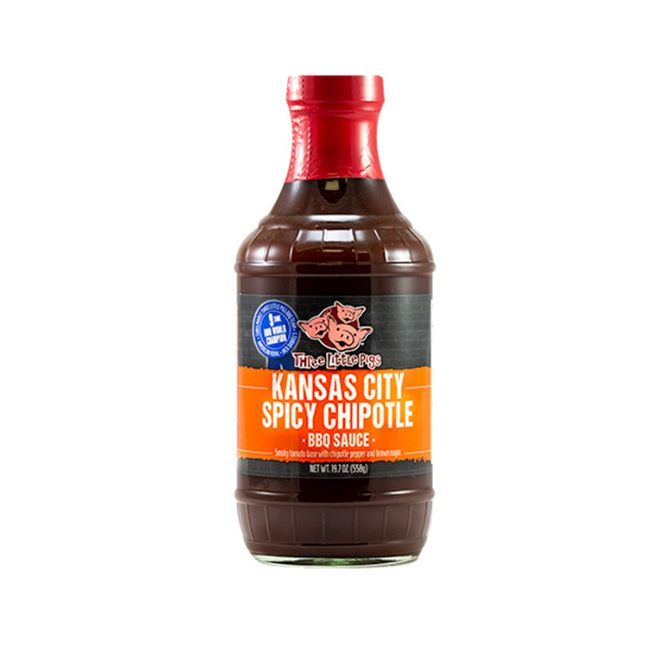 Three Little Pigs Kansas City Spicy Chipotle BBQ Sauce 19.7oz