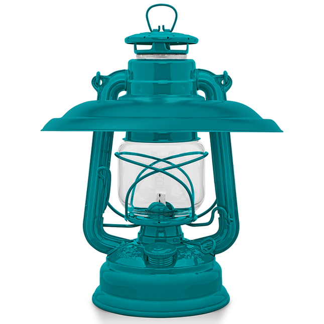 Original Feuerhand Storm Lantern Teal Blue