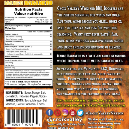 Croix Valley Mango Habanero Wing &amp; BBQ Booster 7 oz 