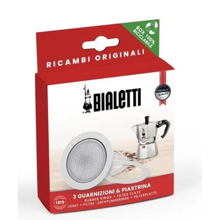 Bialetti Filterplaatje + 3 Rubberen Ringen 9 Cup