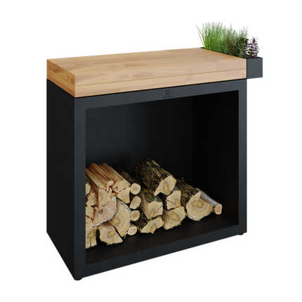 OFYR Butcher Block Storage Black 90