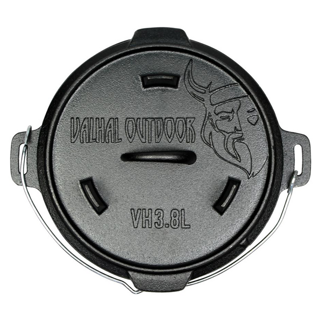 Valhal Outdoor Dutch Oven 3,8 Liter mit Füßen am Deckel