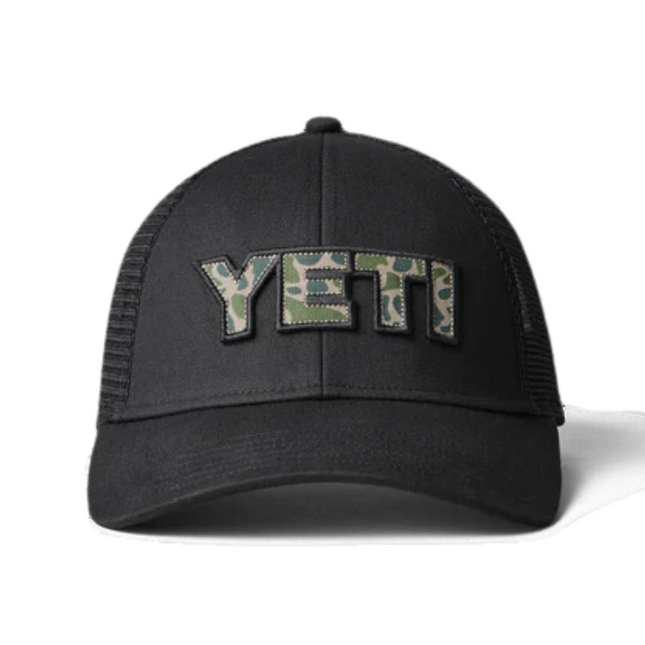 Yeti Truckerspet Met Camouflage Badge Zwart