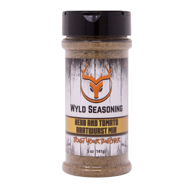 Butcher BBQ Wyld Seasoning Herb and Tomato Bratwurst 5oz