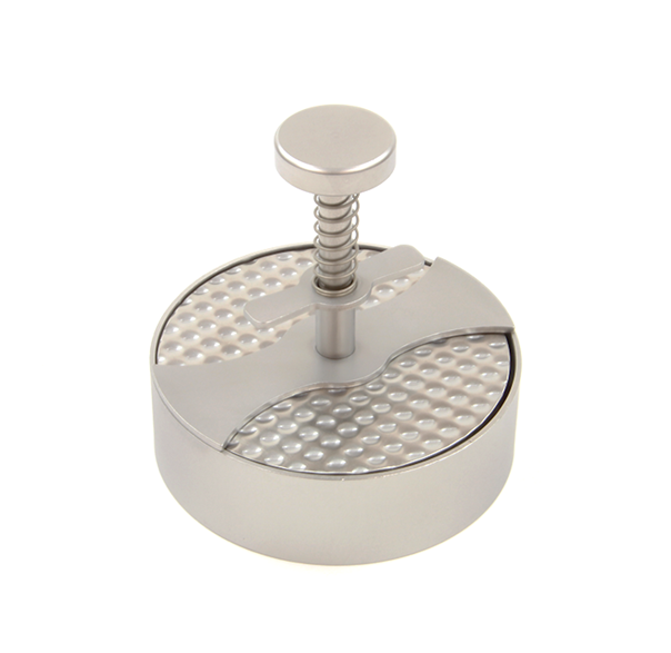 Stainless steel hamburger press with structured blade Ø 110mm