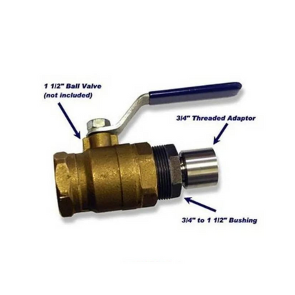 BBQ Guru 1-1/2'' Kogelkraan Adapter met 3/4 Fan Adapter