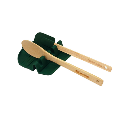 Big Green Egg Spatula Mat with Wooden Spoon &amp; Pan Slicer