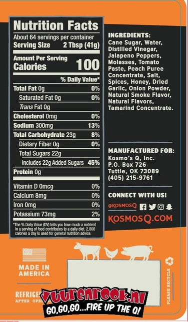 Kosmos Honey Jalapeño BBQ Sauce 15.5oz