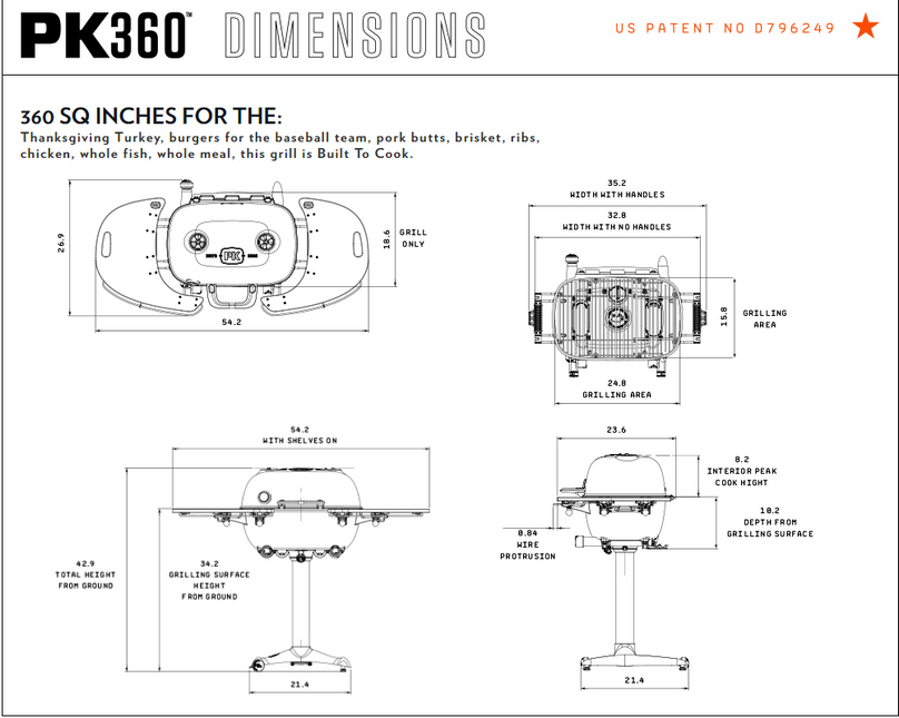 PK360 Grill &amp; Smoker Graphite with PVC Side Tables