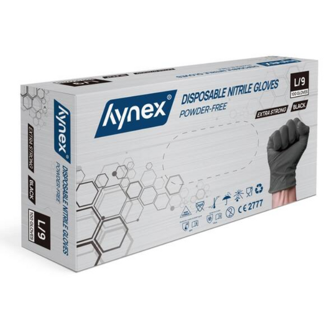 Hynex Nitrile Gloves Xtra Strong Black 100 pieces Large