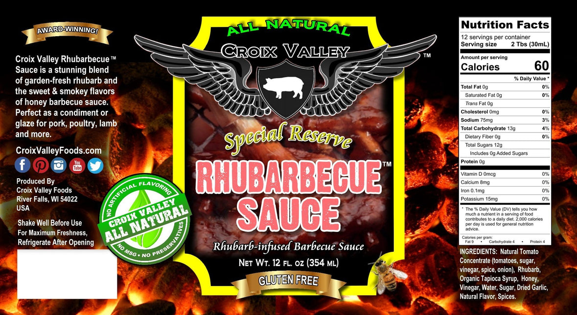 Croix Valley Rhubarbecue BBQ Sauce 12 oz