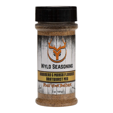 Butcher BBQ Wyld Seasoning Habanero &amp; Mango Flavored Bratwurst Mix 5 oz