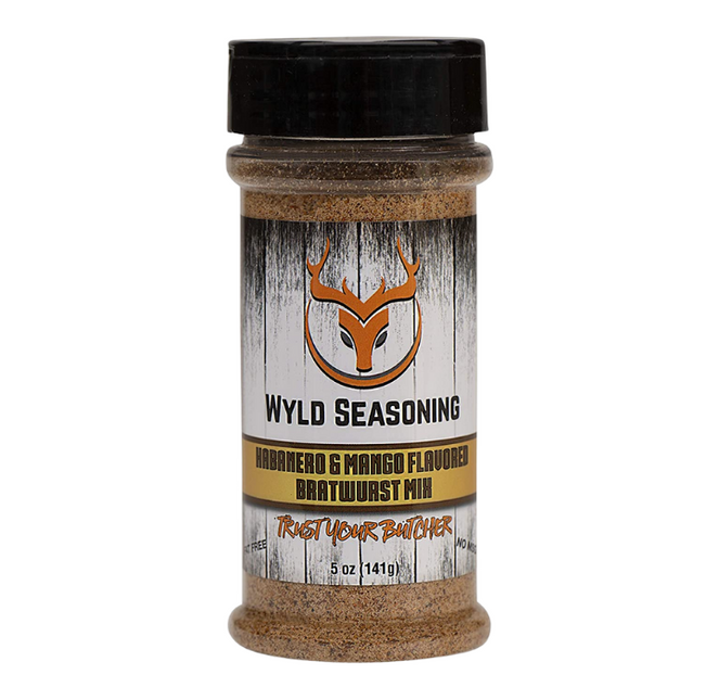 Butcher BBQ Wyld Seasoning Habanero & Mango Flavored Bratwurst Mix 5 oz