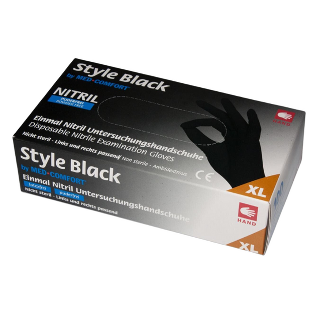 Style Black Nitril Handschoenen 100 stuks XXL Zwart