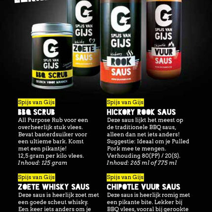 Spijs van Gijs Hickory Rook Sauce 265 ml