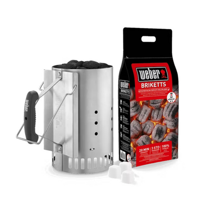 Weber Grote Brikettenstarter + GRATIS Weber Briketten + Aanmaakblokjes