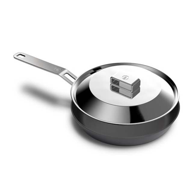 BARE Cookware 24cm Carbon Steel Pan + RVS deksel