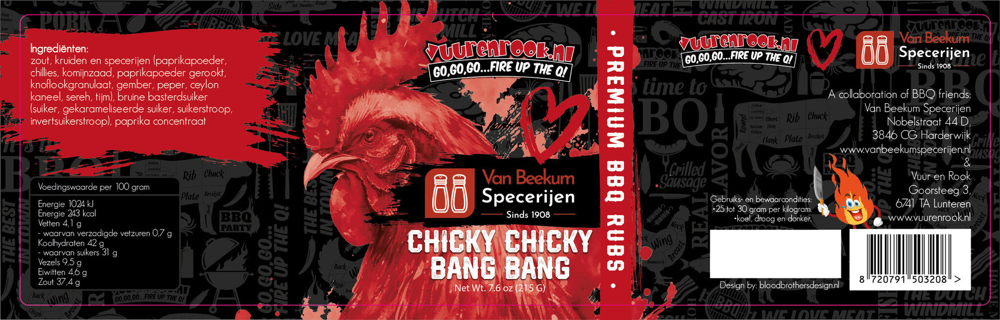 Vuur&amp;Rook Chicky Chicky Bang Bang Rub 215 grams