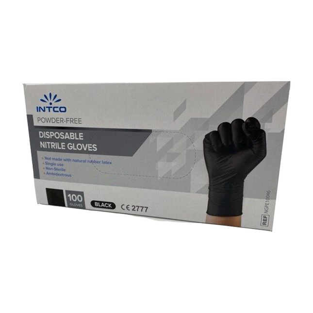 Intco Nitrile Gloves 100 pieces Large Black