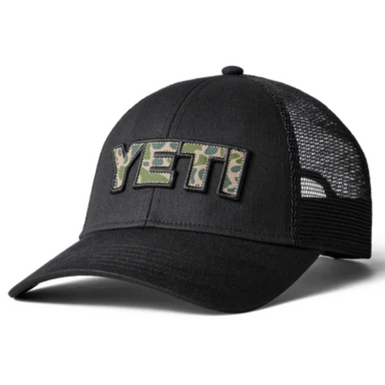 Yeti Truckerspet Met Camouflage Badge Zwart