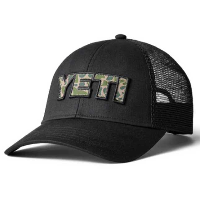 Yeti Trucker Cap With Camouflage Badge Black