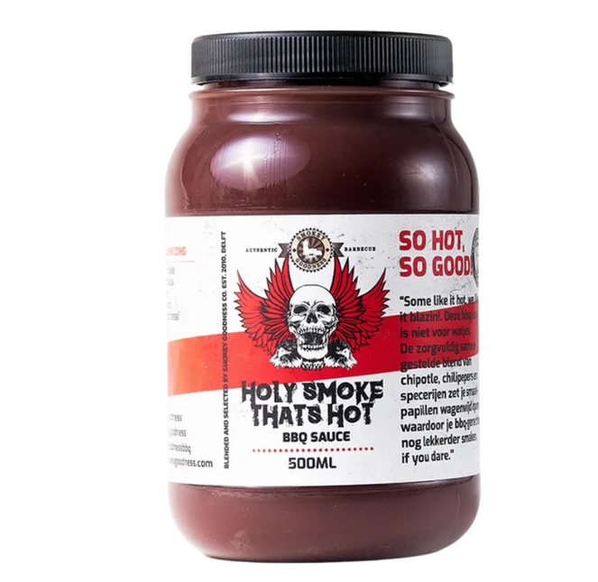 Smokey Goodness Holy Smoke That’s Hot! Premium BBQ Saus 500 ml