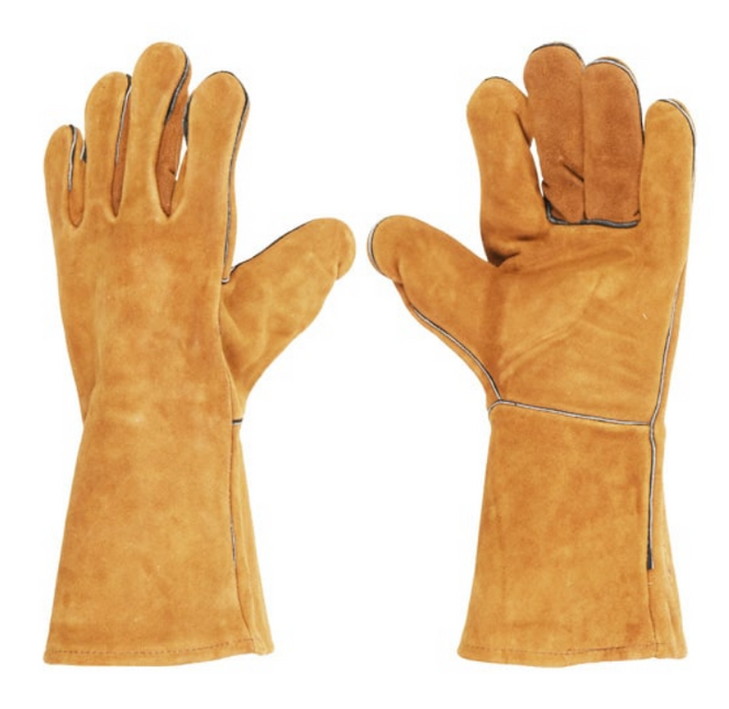 Vaggan Leather Heat Resistant BBQ Gloves 2 pieces