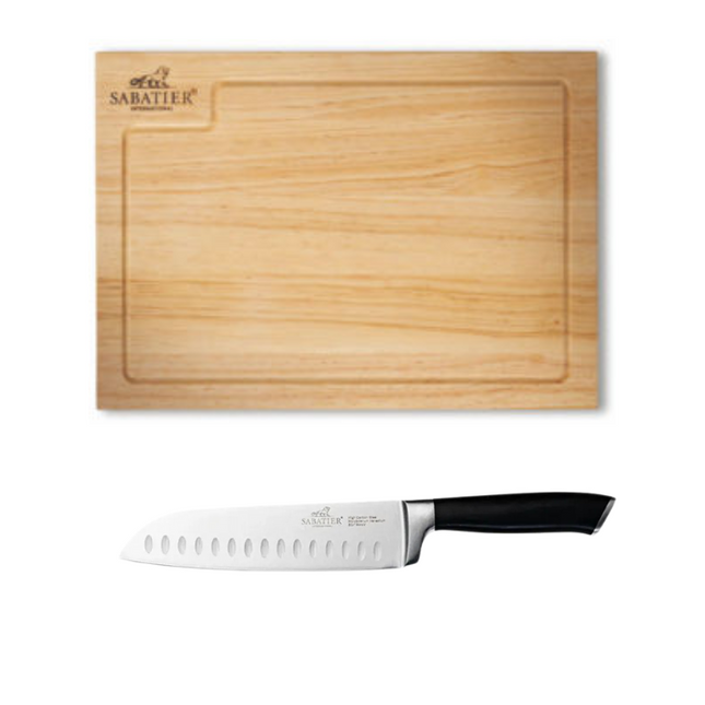 Sabatier Cutting Board 25 x 35 cm / Sabatier Couteau Santoku Knife 17.7 cm Deal