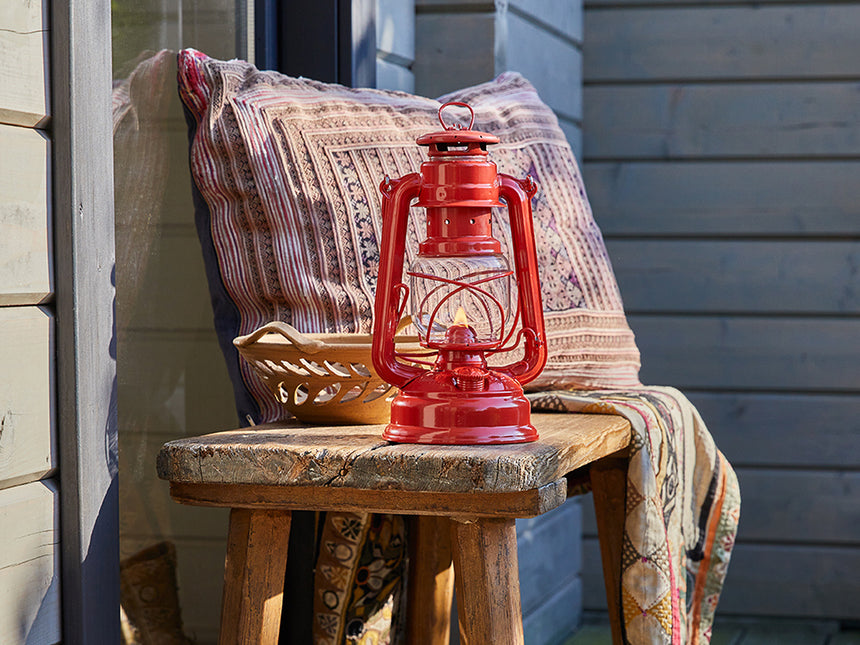 Original Feuerhand Storm Lantern Stone Red