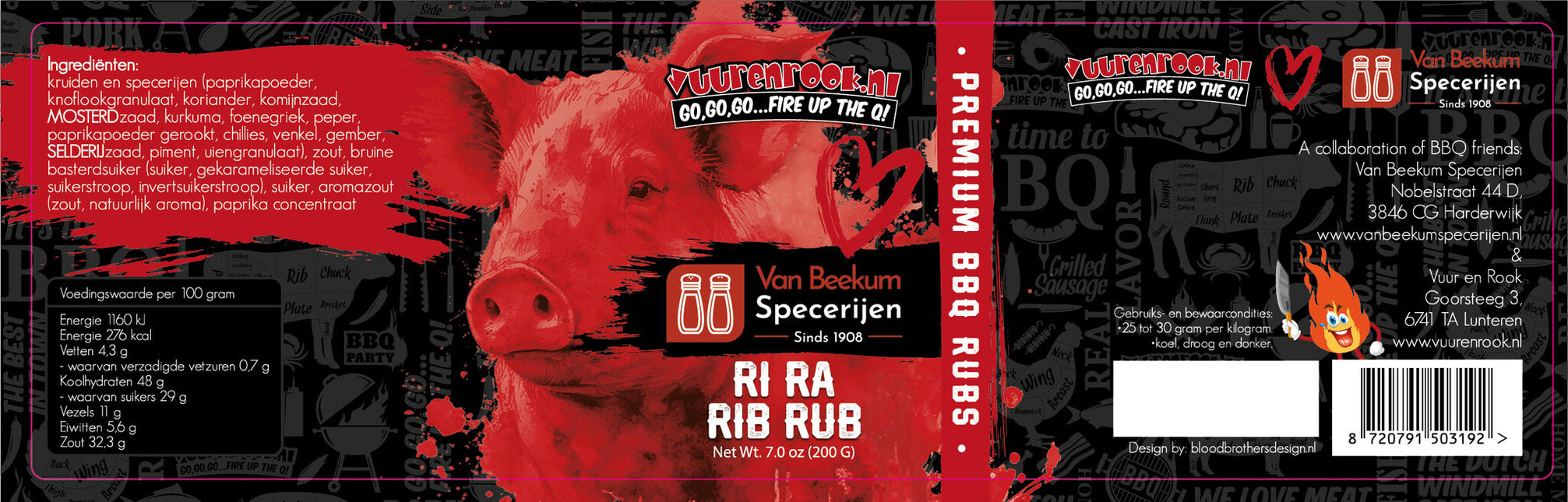 Vuur&Rook Ri Ra Rib Rub 200 gram