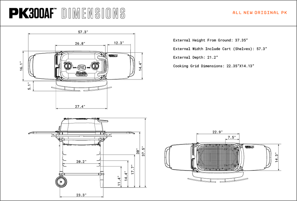 The Original PK300AF Grill&Smoker Graphite Franklin Edition