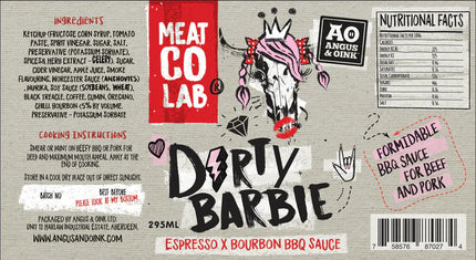 Angus&amp;Oink (Meat Co Lab) Dirty Barbie Espresso X Bourbon BBQ Sauce 295 ml