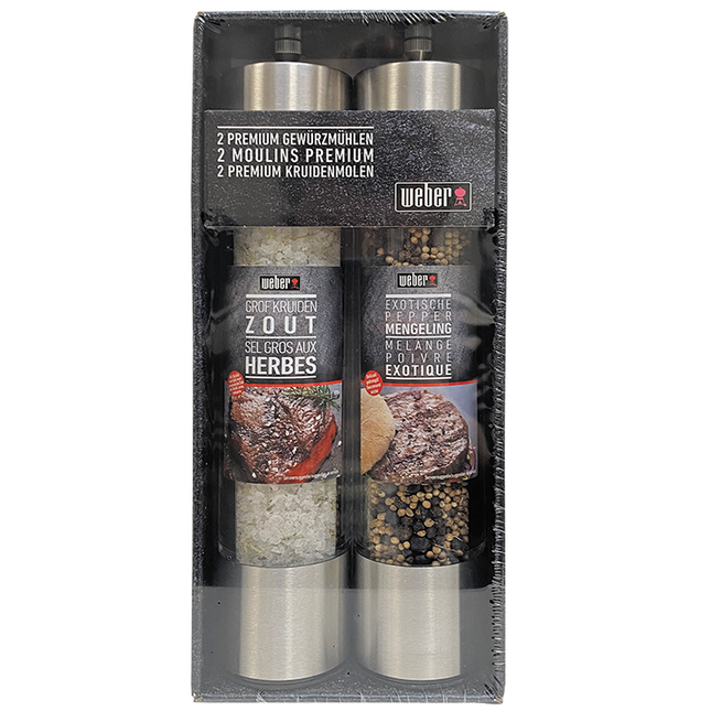 Weber Stainless Steel Refillable Stainless Steel Grinder Coarse Sea Salt / Exotic Set